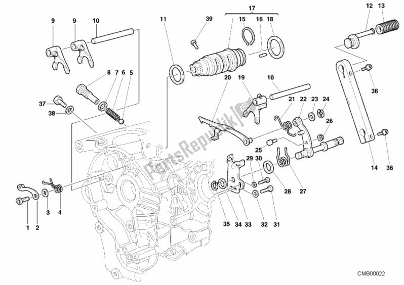 Todas as partes de Mecanismo De Mudança De Marcha do Ducati Superbike 748 RS 2000